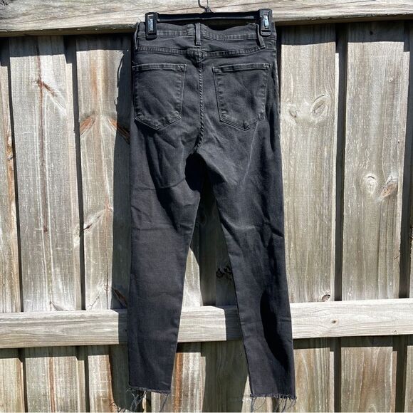 Frame denim Ali high rise cigarette grey black acid Wash Sz 27 - Picture 6 of 9